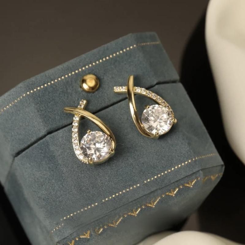 Diamond Cross Earrings